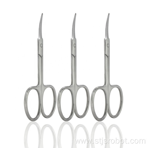 Custom Safety Eyebrow Cutting Scissors Stainless Steel Curved Beauty Scissors